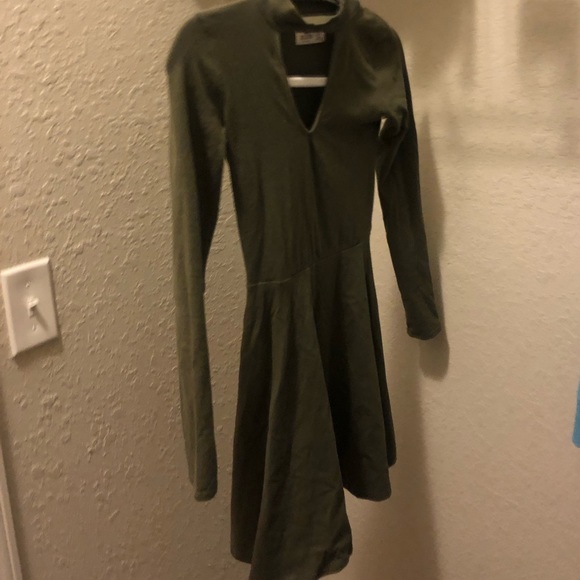Long Sleeve Army Green Hollister Dress - Picture 2 of 7